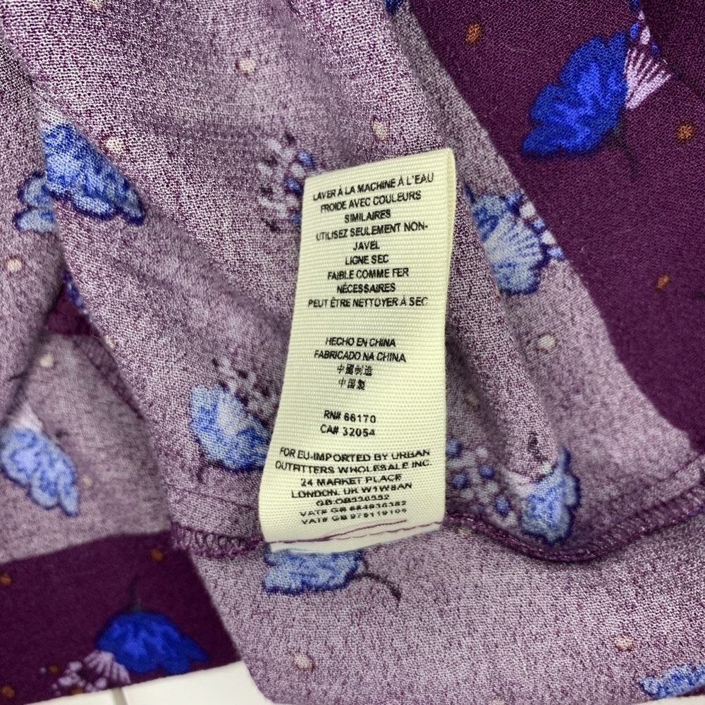 Free People Purple Blue Floral Long Sleeve Dress - Picture 3 of 6